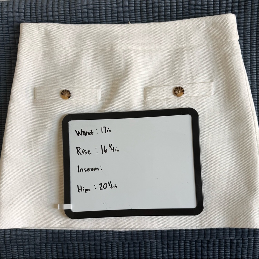 $298 Veronica Beard Emar Stretch Cotton Miniskirt Size 12 White - Picture 4 of 4